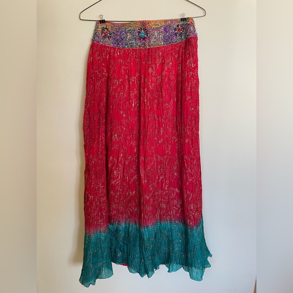 Red and Teal Lehenga - Three Pieces (Blouse, Lehenga Skirt, and Dupatta) - Picture 11 of 11